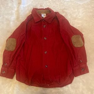 Gymboree 2T button down corduroy patched elbows shirt